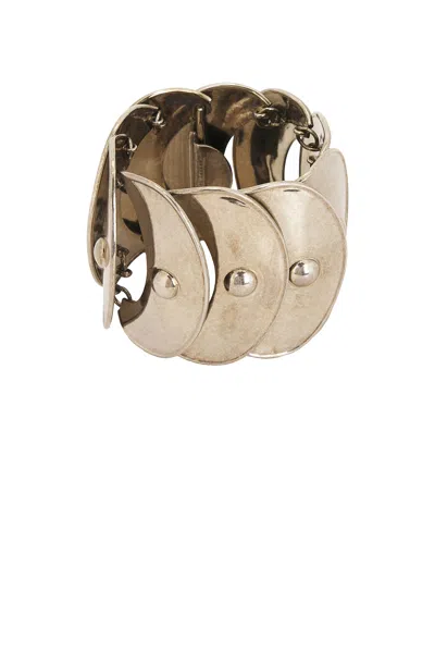 Ralph Lauren Disk Cuff Bracelet In Antique Silver
