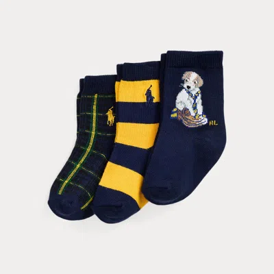 Ralph Lauren Babies'  Dog Crew Sock 3-pack In Multi