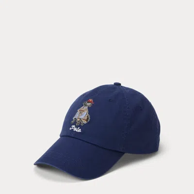 Ralph Lauren Dog-embroidered Twill Ball Cap In Blue