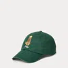 Ralph Lauren Dog-embroidered Twill Ball Cap In Green