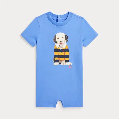 Ralph Lauren Babies' Dog-print Cotton Jersey Shortall In Blue
