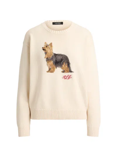 Ralph Lauren Dog-intarsia Cotton Sweater In Neutral