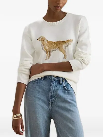 Ralph Lauren Dog-intarsia Sweater In White