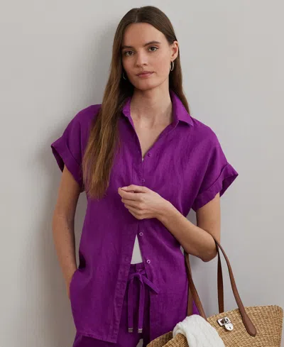 Ralph Lauren Dolman-sleeve Linen Shirt, Regular & Petite