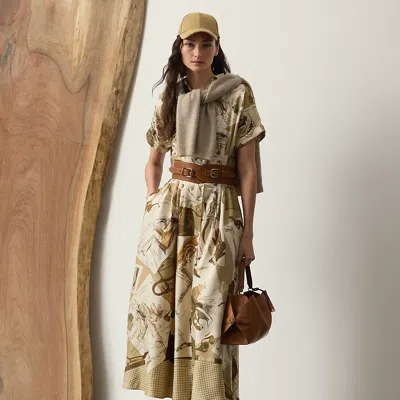 Ralph Lauren Donatella Diary-print Twill Day Dress