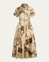 Ralph Lauren Donatella Multi Diary Of A Collection Silk Shirtdress In Brown