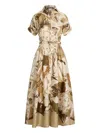 Ralph Lauren Donatella Multi Diary Of A Collection Silk Shirtdress In Brown