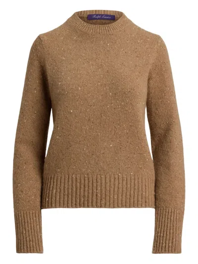 Ralph Lauren Donegal Speckled Cashmere Sweater In Brown
