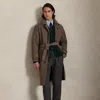 Ralph Lauren Donegal Tweed Balmacaan Coat In Brown