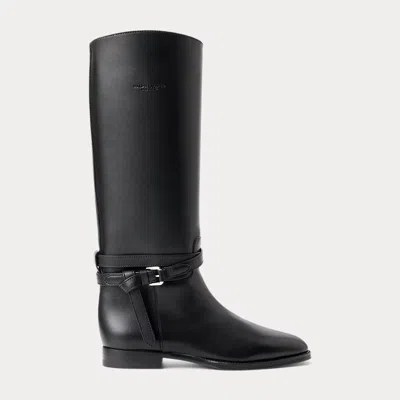 Ralph Lauren Donnely 25 Mm Calfskin Boot In Black