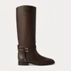 Ralph Lauren Donnely 25 Mm Calfskin Boot In Brown