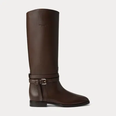 Ralph Lauren Donnely 25 Mm Calfskin Boot In Brown