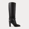 Ralph Lauren Donnely 90 Mm Calfskin Boot In Black