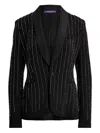 Ralph Lauren Donoghue Sequined Single-breasted Blazer In Black