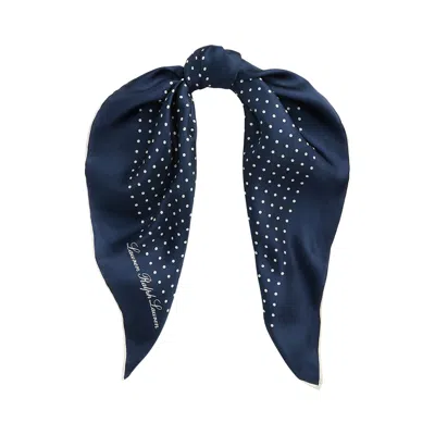 Ralph Lauren Dot Square Scarf Square In Blue