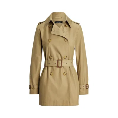 Ralph Lauren Double Breast Belt Tr 30 Lined Coat In Birch Tan