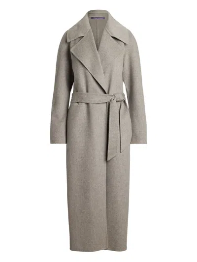 Ralph Lauren Double-breasted Belted Coat In Gray