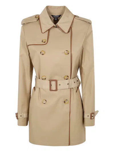 Ralph Lauren Double-breasted Belted Coat In Brown