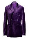 Ralph Lauren Ansley Stretch Velvet Jacket In Purple
