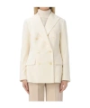 Ralph Lauren Women's Double-breasted Linen-blend Twill Blazer In White