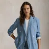 Polo Ralph Lauren Double-breasted Chambray Blazer In Chambray