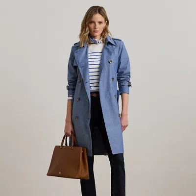 Ralph Lauren Double-breasted Chambray Trench Coat