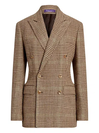 Ralph Lauren Double-breasted Checked Blazer In Multi
