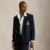 Ralph Lauren Double-breasted Crest Blazer In Blue