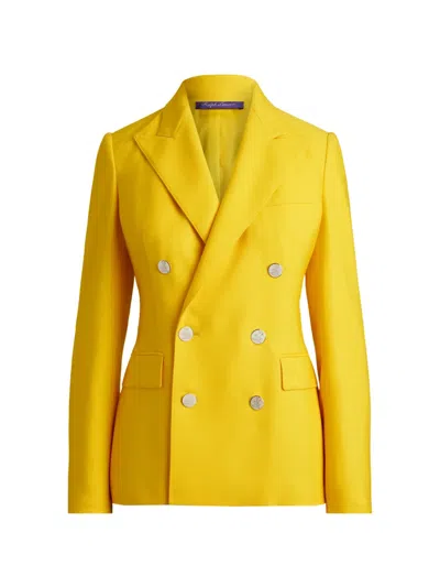 Ralph Lauren Double-breasted Peak-lapels Jacket In Yellow