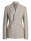 Ralph Lauren Double-breasted Tailored Blazer In Gray