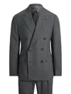 Ralph Lauren Double-breasted Tailored Blazer In Gray