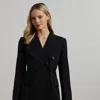 Ralph Lauren Double-breasted Wool Crepe Blazer In Polo Black