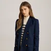 Ralph Lauren Double-breasted Wool Twill Blazer In Blue