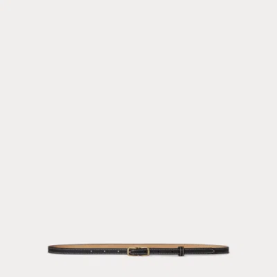 Ralph Lauren Double-buckle Leather Belt In Black