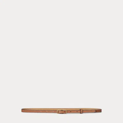 Ralph Lauren Double-buckle Leather Belt In Cuoio