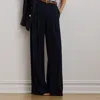 Ralph Lauren Double-faced Georgette Wide-leg Pant In Lauren Navy