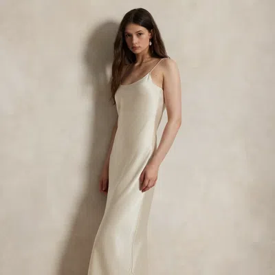 Ralph Lauren Double-faced Satin Slip Dress In White