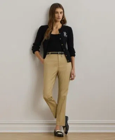 Ralph Lauren Double Faced Stretch Cotton Pant 0ps 18 In Birch Tan
