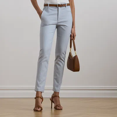 Ralph Lauren Double-faced Stretch Cotton Pant In Aqua Pearl