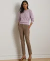 Ralph Lauren Double-faced Stretch Cotton Pant In Brown