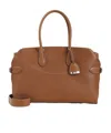 Ralph Lauren Medium The Ralph Calfskin Satchel In Brown