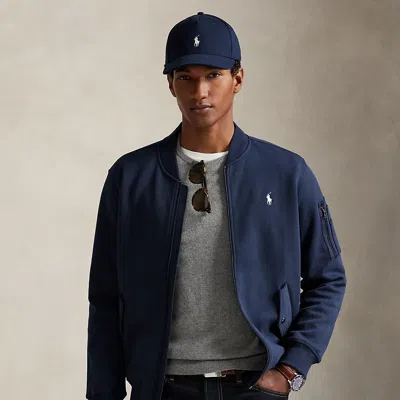 Ralph Lauren Double-knit Bomber Jacket In Blue