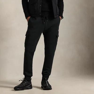 Ralph Lauren Double-knit Cargo Jogger Pant In Black