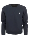 Polo Ralph Lauren Double Knit Crew Neck Sweatshirt In Navy