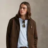 Ralph Lauren Double-knit Full-zip Hoodie In Brown