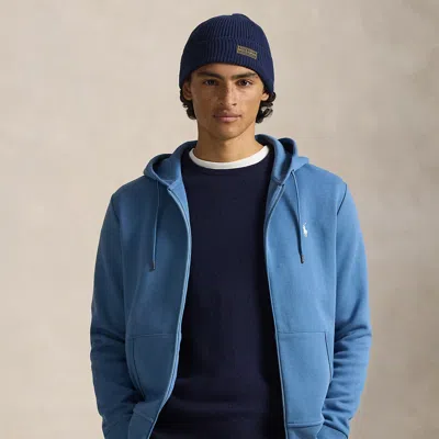 Ralph Lauren Double-knit Full-zip Hoodie In Blue
