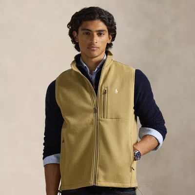 Ralph Lauren Double-knit Mockneck Vest In Brown