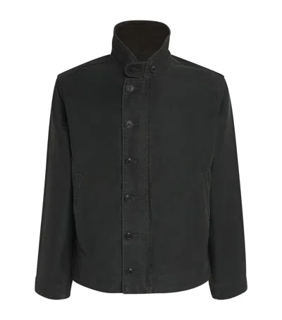 Ralph Lauren Double Rl Cotton N-1 Deck Jacket In Black