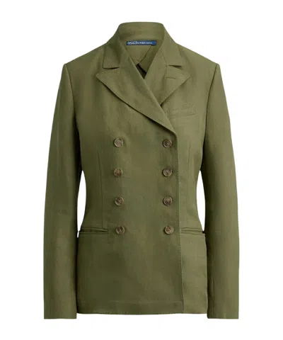 Ralph Lauren Double-breasted Blazer In Green