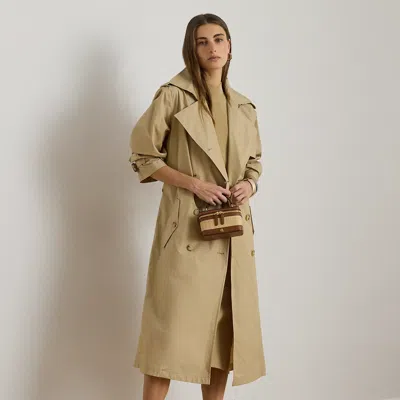 Ralph Lauren Double-breasted Cotton Trench Coat In Birch Tan In Brown
